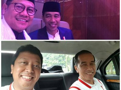 Adu Selfie Bareng Jokowi: Rommy vs Cak Imin