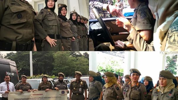 Foto: Aksi Satpol PP Wanita The Winning Team Anies-Sandi