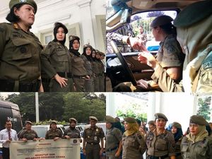 Foto: Aksi Satpol PP Wanita The Winning Team Anies-Sandi