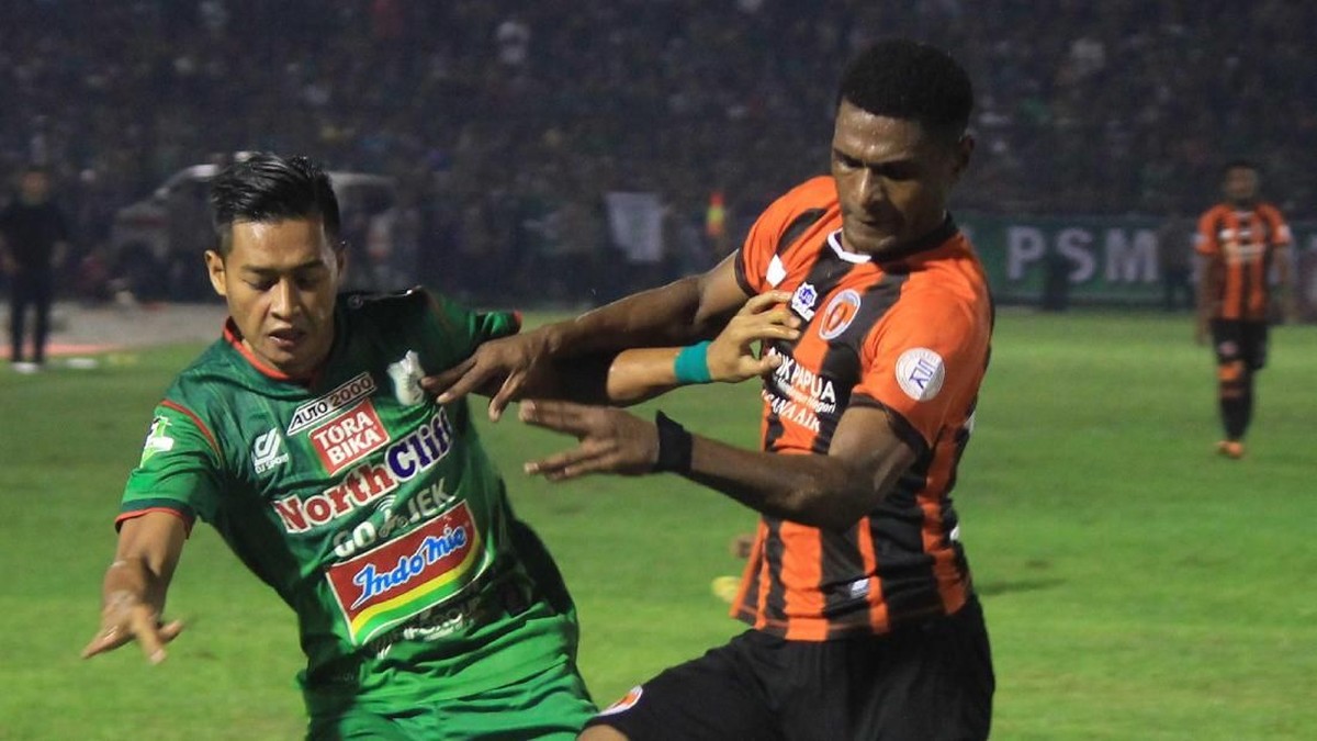 PSMS Medan menang 1-0 atas Perseru Serui. (Foto: Septianda Perdana/Antara)