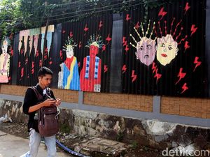 Mural Ondel-ondel Percantik Trotoar di Kuningan