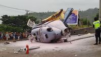 Penampakan Heli Jatuh di Morowali yang Angkut Warga China