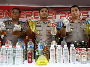 Polisi Sita 39 Ribu Miras dan Tangkap 180 Pelaku