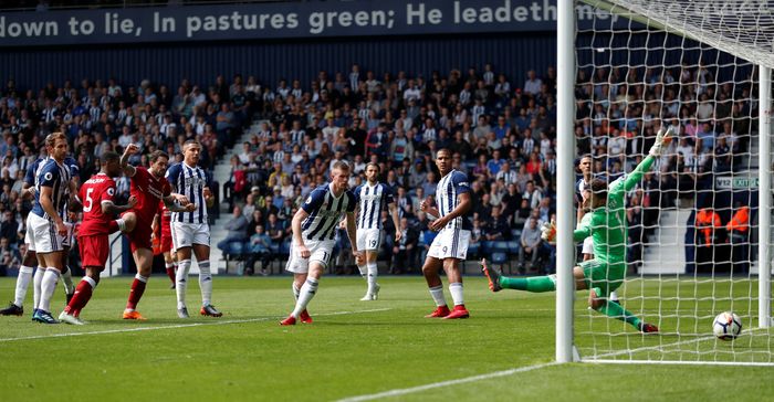 Liverpool sementara unggul 1-0 atas West Brom di babak I. (Foto: Andrew Boyers/Action Images via Reuters) Liverpool sementara unggul 1-0 atas West Brom di babak I. (Foto: Andrew Boyers/Action Images via Reuters)