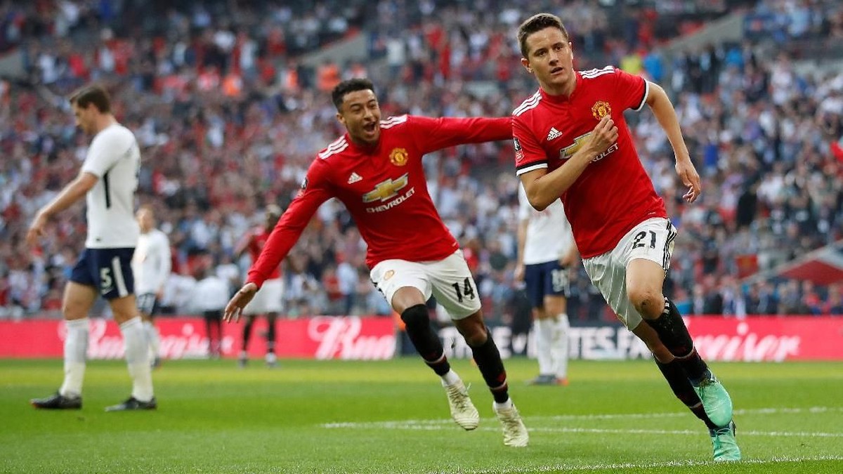 Ander Herrera saat merayakan gol Manchester United ke gawang Tottenham Hotspur. (Foto: Carl Recine/Action Images via Reuters)