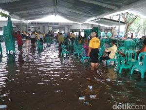 Hujan Deras, Lokasi Harlah Muslimat NU di Tulungagung Kebanjiran