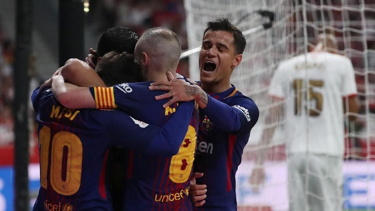 Barcelona menang telak 5-0 atas Sevilla di final Copa del Frey. (Foto: Susana Vera/Reuters)