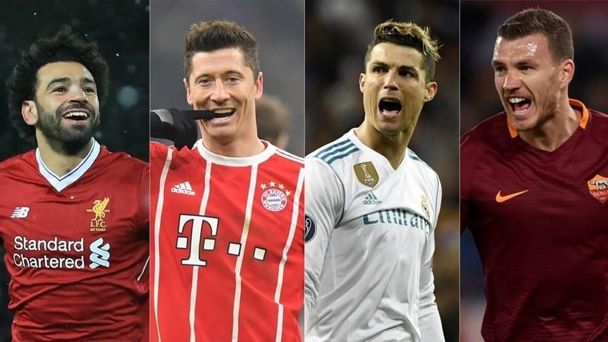 Mohamed Salah akan menghadapi Edin Dzeko di semifinal Liga Champions, sementara Robert Lewandowski menantang Cristiano Ronaldo. (Foto: Dok. UEFA/Getty Images)