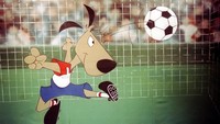 Striker. Piala Dunia 1994 di Amerika Serikat. Anjing, sosok peliharaan kesayangan di AS, didaulat jadi maskot dengan berbalut warna khas negara itu. (Foto: Anton Want/ALLSPORT)