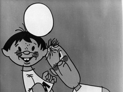 Tip dan Tap. Piala Dunia 1974 di Jerman Barat. Pada masa itu Jerman masih terbagi dua. Maka maskot yang dipergunakan adalah simbol persatuan: dua bocah mengenakan seragam Jerman dengan huruf WM (Weltmeisterschaft, Piala Dunia) dan angka 74. (Foto: Central Press/Getty Images)