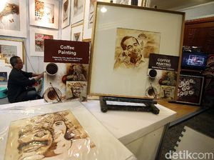 Keren, Lukisan Jokowi Ini Terbuat dari Ampas Kopi Keren, Lukisan Jokowi Ini Terbuat dari Ampas Kopi