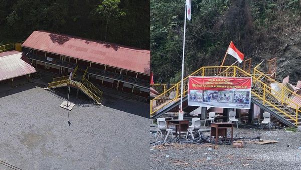 Before After Sekolah dan RS yang Dibakar Grup Separatis di Mimika
