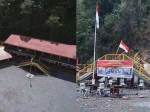 Before After Sekolah dan RS yang Dibakar Grup Separatis di Mimika
