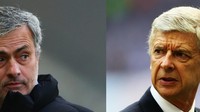 Dalam rekor head to head, Mourinho unggul telak atas Wenger. Dari 18 pertemuan, Mourinho menang sembilan kali. Sementara Wenger cuma kebagian dua kemenangan (Paul Gilham/Getty Images)