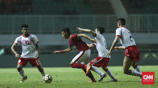 Timnas Indonesia saat dikalahkan timnas Bahrain 0-1. (