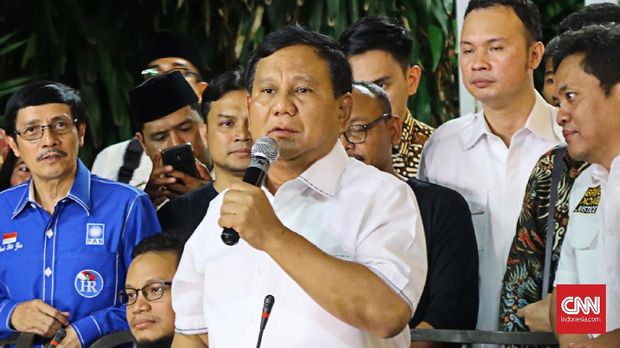 Ketua Umum Partai Gerindra Prabowo Subianto, di Jakarta, Jumat (27/4).