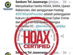 Akun Senkom Cuit soal #2019GantiPresiden, Jasa Marga: Hoax!