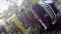 Truk yang Bawa Xpander dan Pajero Sport Terguling, Ini Kondisinya
