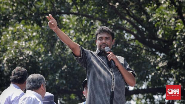 Presiden Konfederasi Serikat Pekerja Indonesia (KSPI) Said Iqbal. (CNN Indonesia/Adhi Wicaksono)