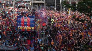 Foto: Kemeriahan Perayaan Gelar Barcelona
