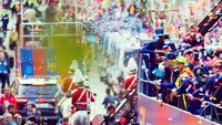 Kota Barcelona penuh warna di hari Senin (30/4/2018), saat tim kebanggaan kota mereka diarak dalam perayaan gelar musim ini. (Foto: Instagram @fcbarcelona)