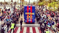 Pesta ini sekaligus jadi perpisahan sebaik-baiknya untuk Iniesta. (Foto: Instagram @fcbarcelona)