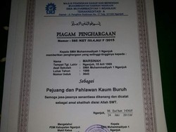 SMA Muhammadiyah Nganjuk Sematkan Pejuang Buruh ke Marsinah