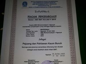 SMA Muhammadiyah Nganjuk Sematkan Pejuang Buruh ke Marsinah SMA Muhammadiyah Nganjuk Sematkan Pejuang Buruh ke Marsinah