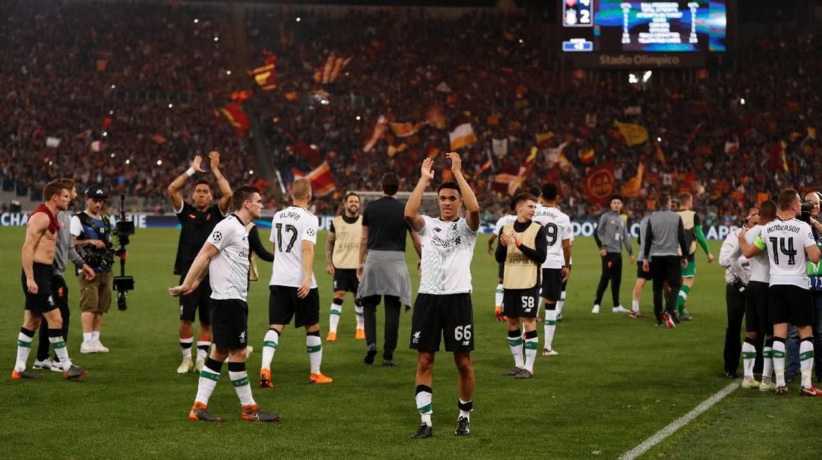 Liverpool merayakan keberhasilan melaju ke final Liga Champions. (Foto: John Sibley/Action Images via Reuters)