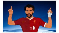 Roma memberi ucapan selamat dan semoga sukses kepada pemain Liverpool Mohamed Salah, yang mantan pemainnya. Meme ini memunculkan bahwa Salah bak separuh Roma dan separuh Liverpool. (Foto: Internet)