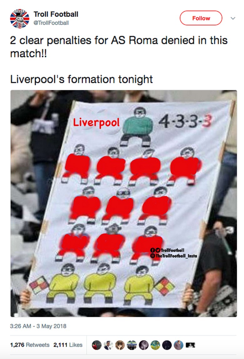 Meme Meme AS Roma Vs Liverpool Real Madrid Pun Ikut Kena Sindir