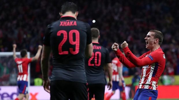 Antoine Griezmann membantu Atletico Madrid menyingkirkan Arsenal di semifinal Liga Europa. (