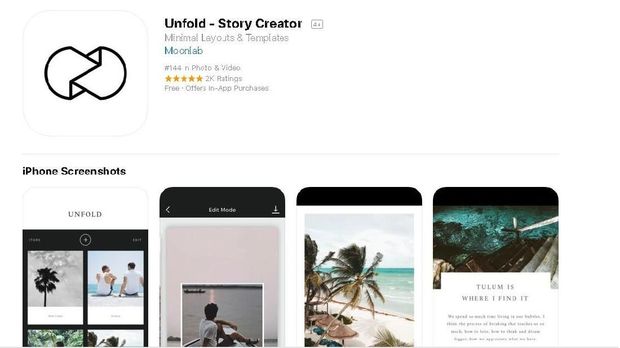 Poles Instagram Bak Selegram dengan Unfold dan HypeType