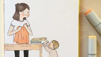 10 Ilustrasi Manis Gambarkan Momen Ibu Urus Buah Hati Kecilnya