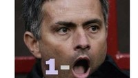 Ekspresi wajah Jose Mourinho pun dijadikan penunjuk skor kekalahan MU oleh warganet. (Foto: Twitter)