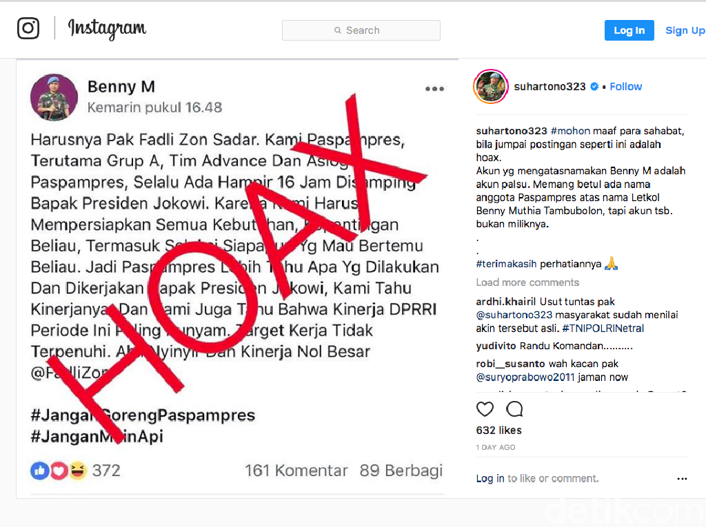 Danpaspampres Klarifikasi Hoax Catut Anggotanya yang Serang Fadli Zon Danpaspampres Klarifikasi Hoax Catut Anggotanya yang Serang Fadli Zon
