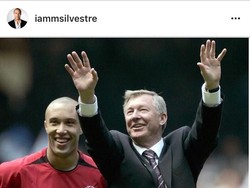 Mikael Silvestre, yang pernah bersama-sama MU serta merasakan empat kali juara Premier League dan satu trofi Liga Champions, menyatakan dukungan terhadap Sir Alex Ferguson.  (instagram)