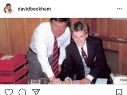 David Beckham memberikan dukungan terhadapi Sir Alex Ferguson lewat akun instagramnya. Sir Alex memang menjadi sosok spesial bagi Beckham. (instagram)