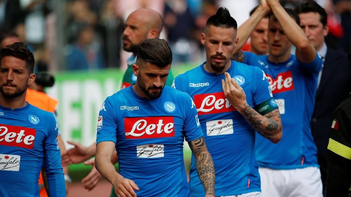Kekecewaan Napoli setelah ditahan imbang Torino 2-2 (Foto: Ciro De Luca/Reuters)