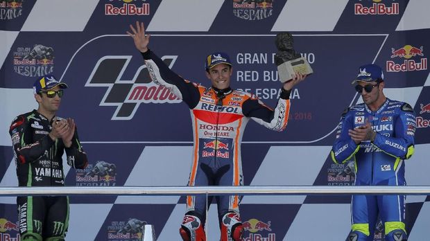 Marc Marquez saat ini memimpin klasemen sementara MotoGP 2018.