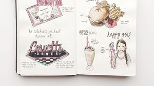Keren! Wanita Ini Tulis Ulasan Makanan dengan Gambar di Buku Hariannya