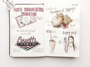 Keren! Wanita Ini Tulis Ulasan Makanan dengan Gambar di Buku Hariannya