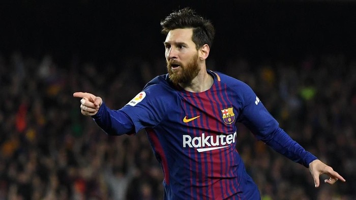 Lionel Messi saat membela Barcelona. Foto: David Ramos/Getty Images