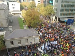 Protes Serikat Pekerja di Melbourne Soal Upah Minimum