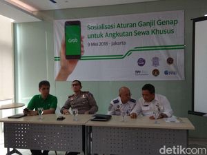 BPTJ-Polri Sosialisasi Ganjil Genap ke Sopir Taksi Online
