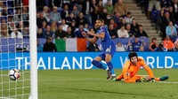 Pemain Leicester City Riyad Mahrez memperlihatkan penampilan lebih baik di paruh kedua musim Premier League 2017/2018. Tapi Mahrez tetap takkan main di Piala Dunia 2018 karena negaranya, Aljazair, memang tak lolos. (Foto: Carl Recine/Action Images via Reuters)