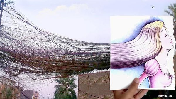 Kreatif! Perpaduan Benda Nyata dengan Lukisan