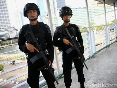 Aksi Bela Palestina, Brimob Disiagakan di Bundaran HI