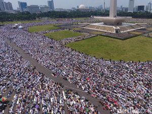 Foto: Aksi Bela Palestina 115 di Monas dari Jepretan Drone