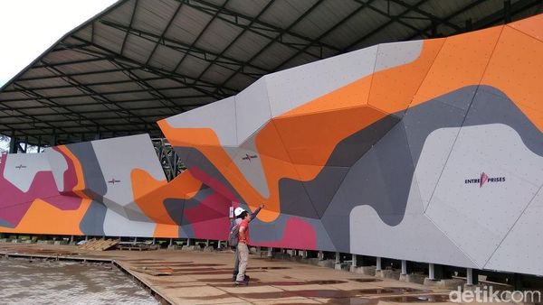 Penampakan Terkini Arena Panjat Tebing di Jakabaring
